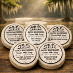 Bayou Backwoods soap collection 4oz goat’s milk soap by Bayou Backwoods. Handmade, moisturizing, small-batch, rustic luxury skincare. Shop local small business Slidell, Pearl River, Mandeville, Covington.